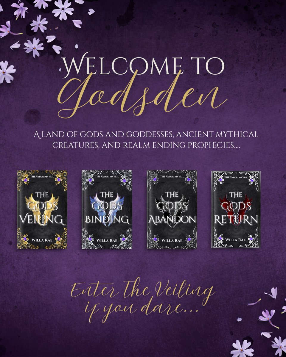 JulieannAn2g's tweet photo. The Veiling was never meant to be her fate, but betrayal left her no choice. Trapped in Godsden and bound to four powerful gods, she must face a destiny that could destroy her. Can she survive the bonds, betrayal, and encroaching fate? Books 1–4 https://t.co/m3kPoQQhxh