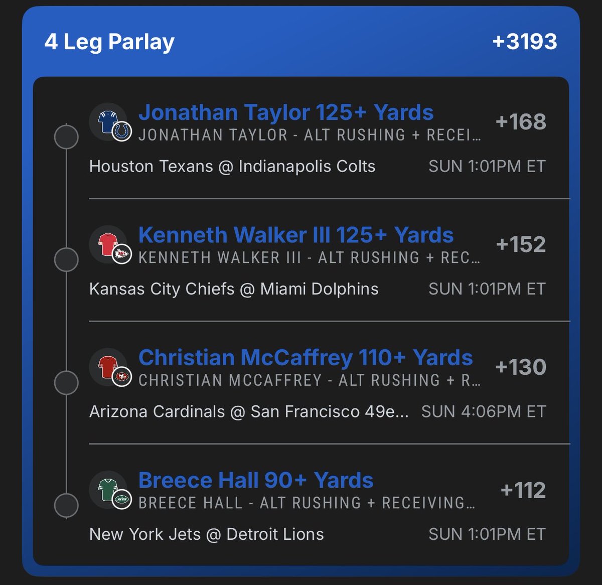 SGP_Vick's tweet photo. 🚨 ALT RUSH + REC COLLAB 🚨

⚠️ @SGP_Vick ⚠️
⚠️ @InDebtBet ⚠️

+3,193 🤝

LETS SMACK AN EASY NFL COLLAB PARLAY FOR THE COMMUNITY 💰💰💰💰 https://t.co/BguAAcC1Ew