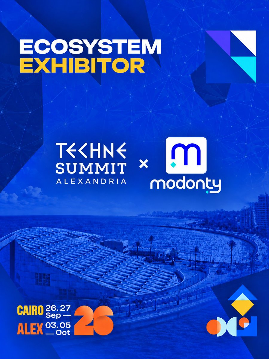 modonty's tweet photo. 𝐌𝐎𝐃𝐎𝐍𝐓𝐘 × 𝐓𝐄𝐂𝐇𝐍𝐄 𝐒𝐔𝐌𝐌𝐈𝐓 𝟐𝟎𝟐𝟔

من السعودية إلى مصر، خطوة جديدة لـ MODONTY في واحد من أهم تجمعات التكنولوجيا وريادة الأعمال في مصر.

سعداء بمشاركتنا في Techne Summit 2026
 ومتحمسين نكون جزء من الحدث ونتعرف عليكم أكثر، ونعرفكم بـ MODONTY ونشارككم تجربتنا .

متحمسين للقائكم في الإسكندرية!

See you at Techne Summit Alexandria!
3–5 October | Bibliotheca Alexandrina

#TechneSummit #TechneSummit2026 #Alexandria #StartupEcosystem #Innovation #Technology