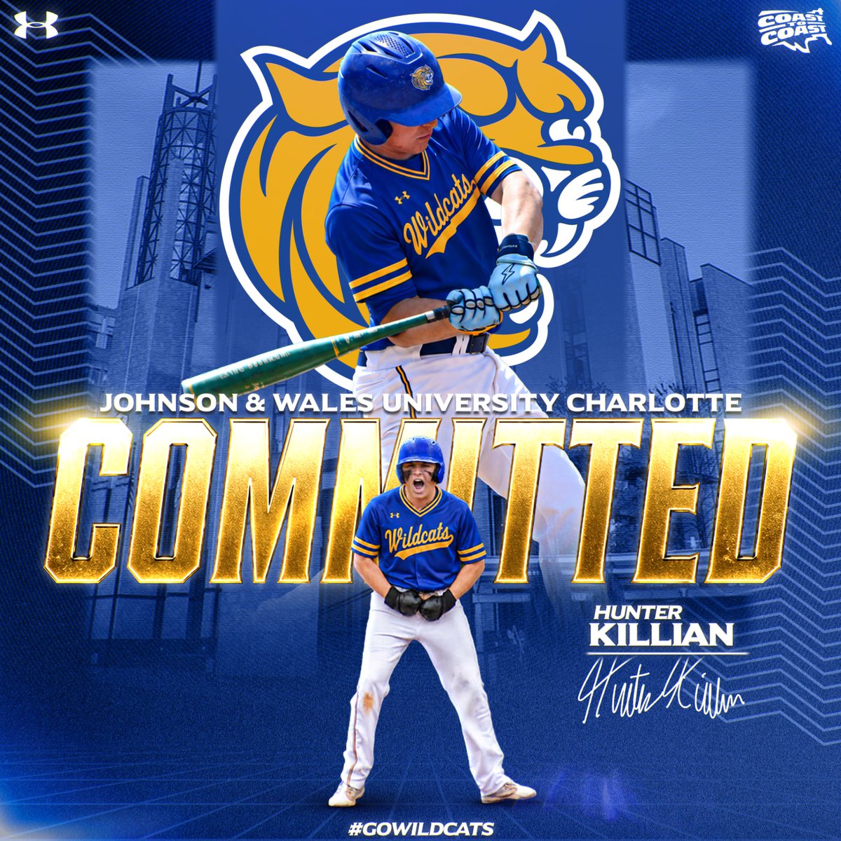 HunterKillian09's tweet photo. I am blessed to announce my verbal commitment to Johnson and Wales University Charlotte. I want to thank @CoachHucke02 and Coach Dozier for giving me this amazing opportunity!

@KIMEPerformance @StewardSpartans @orioles_scout @advocacy_base @PrepBaseballVA 

#committed https://t.co/fr7EQGm7qu