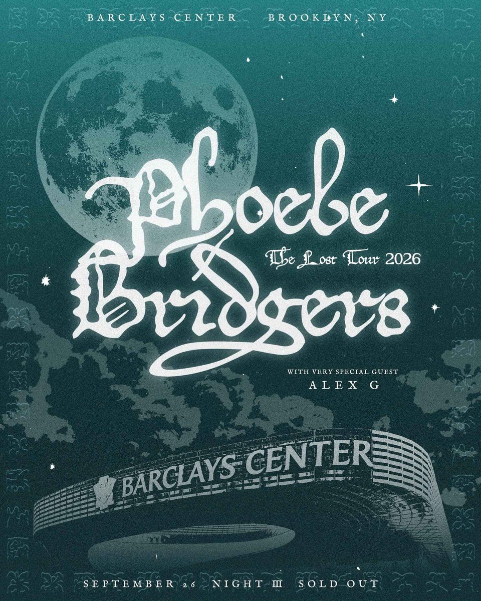 barclayscenter's tweet photo. 𝕴 𝖜𝖔𝖚𝖑𝖉 𝖌𝖎𝖛𝖊 𝖞𝖔𝖚 𝖙𝖍𝖊 𝖒𝖔𝖔𝖓 | 𝕹𝖎𝖌𝖍𝖙 𝕿𝖍𝖗𝖊𝖊 | 𝕻𝖍𝖔𝖊𝖇𝖊 𝕭𝖗𝖎𝖉𝖌𝖊𝖗𝖘 | 𝕿𝖍𝖊 𝕷𝖔𝖘𝖙 𝕿𝖔𝖚𝖗 | 𝕾𝖔𝖑𝖉 𝕺𝖚𝖙
Doors: 6PM

Per the artist’s request, Barclays Center is partnering with Yondr to create a device-free experience during this event. Please refer to the Device Free Policy Guidelines in the carousel for further details.

Reminder: Barclays Center is a smoke-free & vape-free venue. Guests who violate this policy may have materials confiscated or be subject to ejection. Please review our prohibited items before arrival.