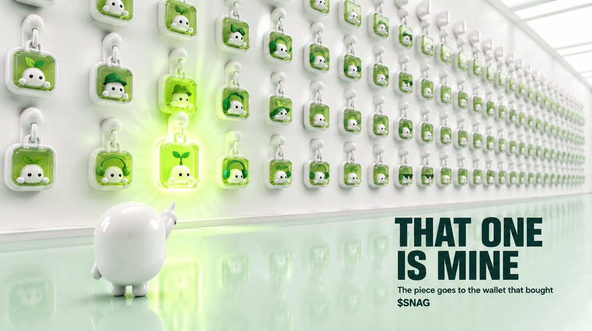 SnagHookNFT's tweet photo. Introducing 
$SNAG

Snag is a coin with a hook on it. Every buy that goes through the hook fires one NFT to the wallet that bought, and the art is read from the swap itself, so the same swap always makes the same piece.

Snag is in development. There is no contract and no token yet, and the mechanics are not final. This account is where the build gets shown.

Swap now, art generated.

Partnered with 
@ponsdotfamily