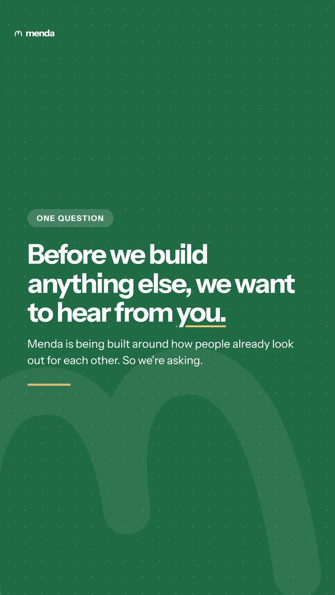 getmenda's tweet photo. Every answer tells us how people already show up for each other https://t.co/ZheXueamx6