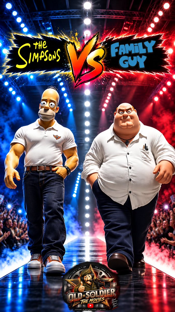 LoriannaPL's tweet photo. Two iconic animated families face off in a fun and stylish AI fashion showdown! Homer Simpson and Peter Griffin step onto the runway — but which family looks better? 😎🔥

Watch here: https://t.co/TeNvBnMFAd

#TheSimpsons #FamilyGuy #HomerSimpson #PeterGriffin https://t.co/IWFyMtLGxm