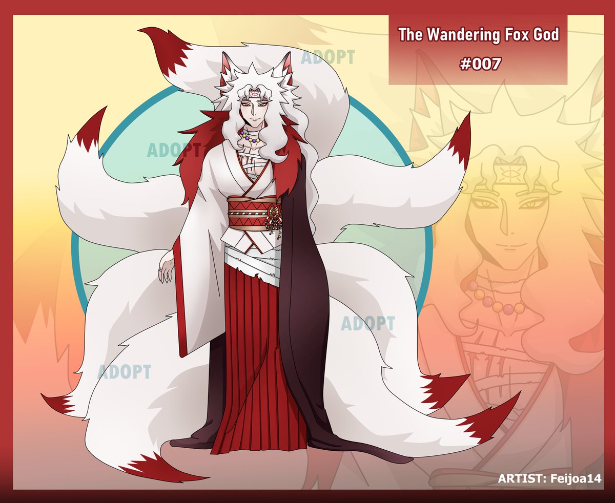 Feijoaa14's tweet photo. The Wandering Fox God Adopt! ❤︎
➤ SB: $25
➤ MI: $5
➤ AB: $80 [+commercial use]

Full TOS: https://t.co/1SPZLvcBnY

#kitsune #anime #animeboy #animestyle #malecharacter #adopt #characteradopt #adoptauction #oc #originalcharacter #characterdesign #art #illustration #auction https://t.co/4sXiIuYTA4