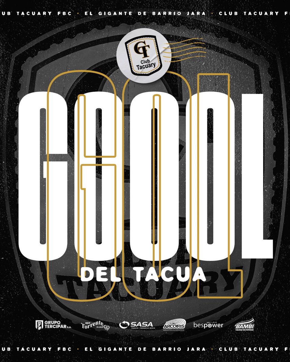 TacuaryOficial's tweet photo. ⏳ 12’

🗣️ GOOOOOL DE TACUA, Nazareno Palavecino.

🗓️ Fecha 26

Tacuary 1-0 Benjamin Aceval.

#VamosTacua
#ElGiganteDeBarrioJara https://t.co/NSpGOgXUNE