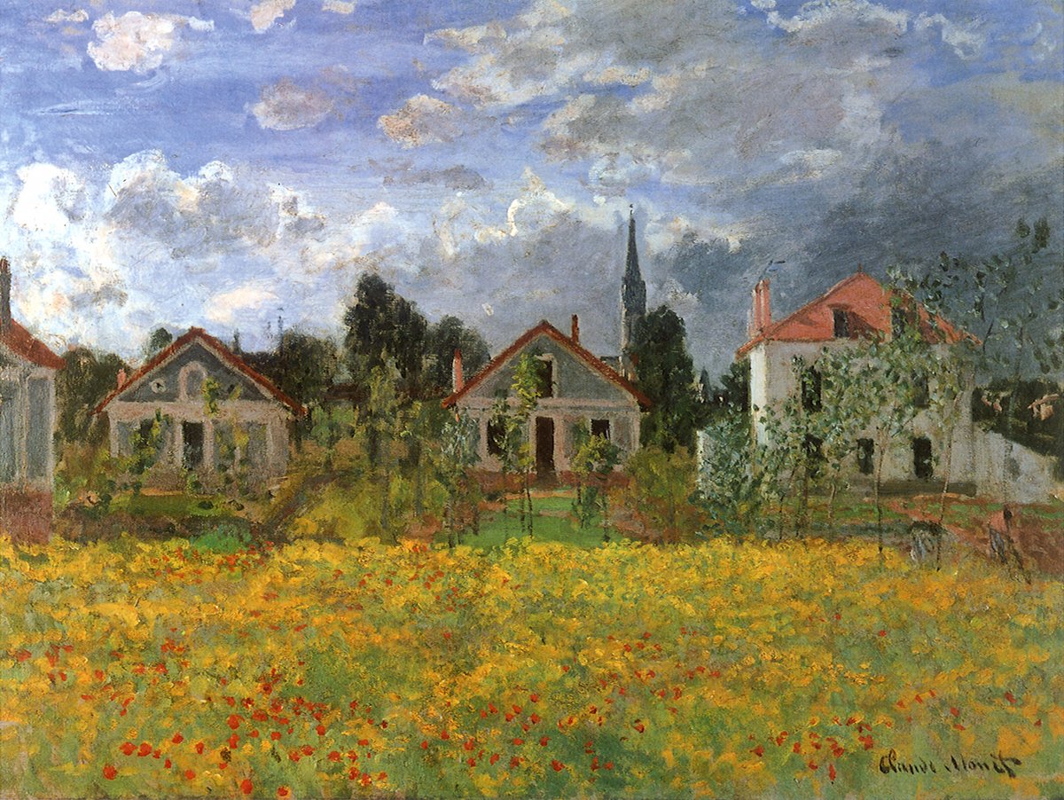 artistmonet's tweet photo. Houses at Argenteuil - 1873 #artbots #monet https://t.co/bdEkEsbUoH