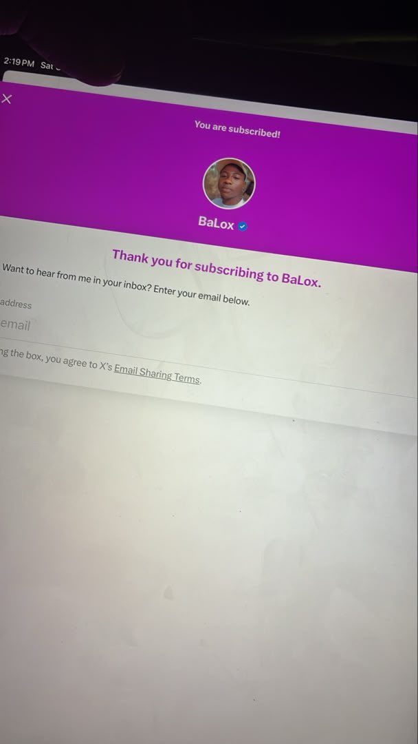 Baloxxd's tweet photo. New subscriber Alert 🚨 

Thank you for subscribing @ayofeszn !

Please connect with him !! https://t.co/JPTwGVItey