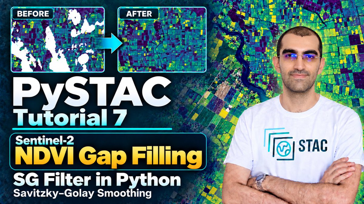 Enginn3r's tweet photo. PySTAC Tutorial-7 Published: Sentinel-2 NDVI Gap Filling using SG Filter in Python
https://t.co/KCZalkvrsf
#RemoteSensing #Python #Sentinel2 #NDVI #PySTAC https://t.co/xYdrNqZvDQ