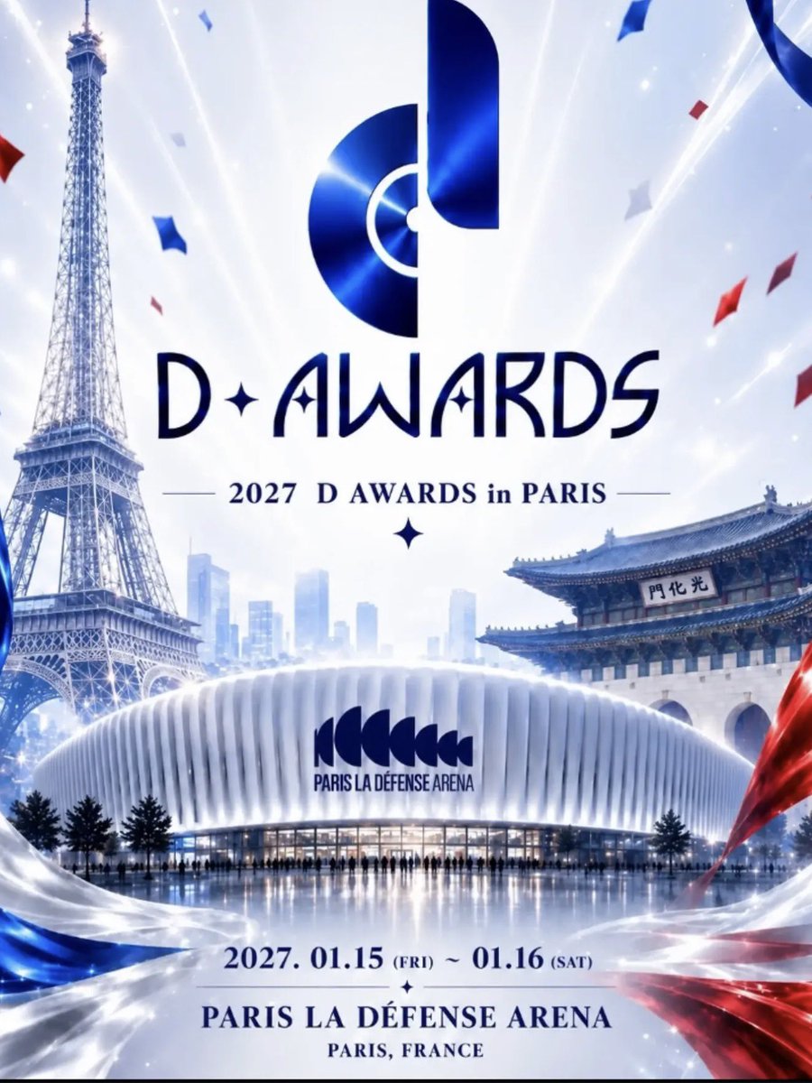 PopCraveFR's tweet photo. La première cérémonie de remise de prix dédiée à la K-Pop en Europe aura lieu les 15 et 16 janvier 2027 à la Plénitude Arena, à Paris. https://t.co/unuIOw3PLG