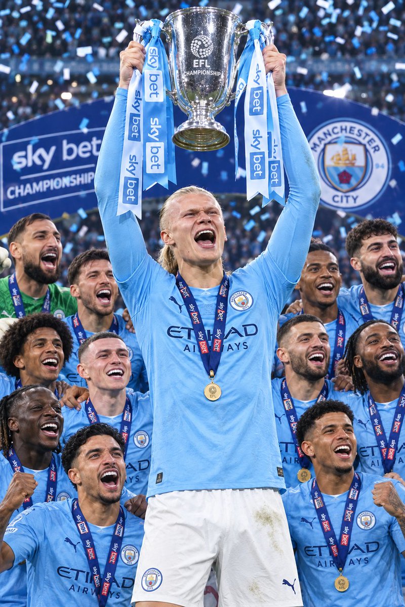 LaycolnCFC's tweet photo. Congratulations to Erling Haaland on his upcoming EFL Championship title 26/27. Truly completed English football. 😭 https://t.co/r6VcXKpugl
