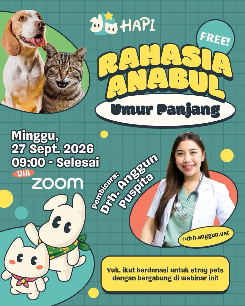infokupedia's tweet photo. Cara Pendaftaran:

1. Install aplikasi HAPI Pet via App Store/Play Store.
2. ⁠Screenshot bukti pembuatan akun di HAPI Pet.
3. Isi Google Form di https://t.co/3lG6On3O88.
4. Gabung group whatsapp yang akan tersedia di akhir form. https://t.co/DGuoFXOp9z