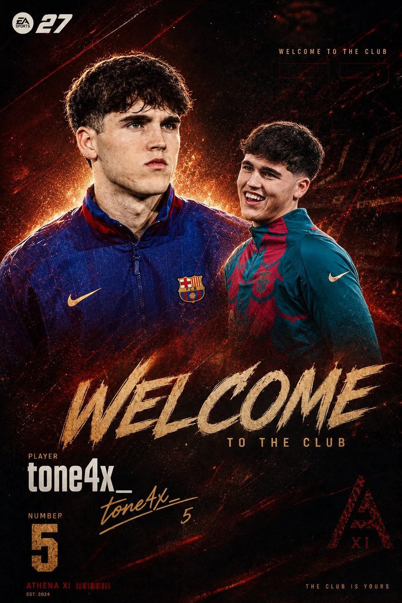 Athena_EAFC's tweet photo. 📝 𝑵𝒆𝒘 𝒔𝒊𝒈𝒏𝒊𝒏𝒈!

𝐖𝐞𝐥𝐜𝐨𝐦𝐞 𝐭𝐨 @tone4x__.

#𝐖𝐞𝐥𝐜𝐨𝐦𝐞 #𝐆𝐨𝐀𝐭𝐡𝐞𝐧𝐚 #𝐟𝐜27 https://t.co/Uqqh3Tst11
