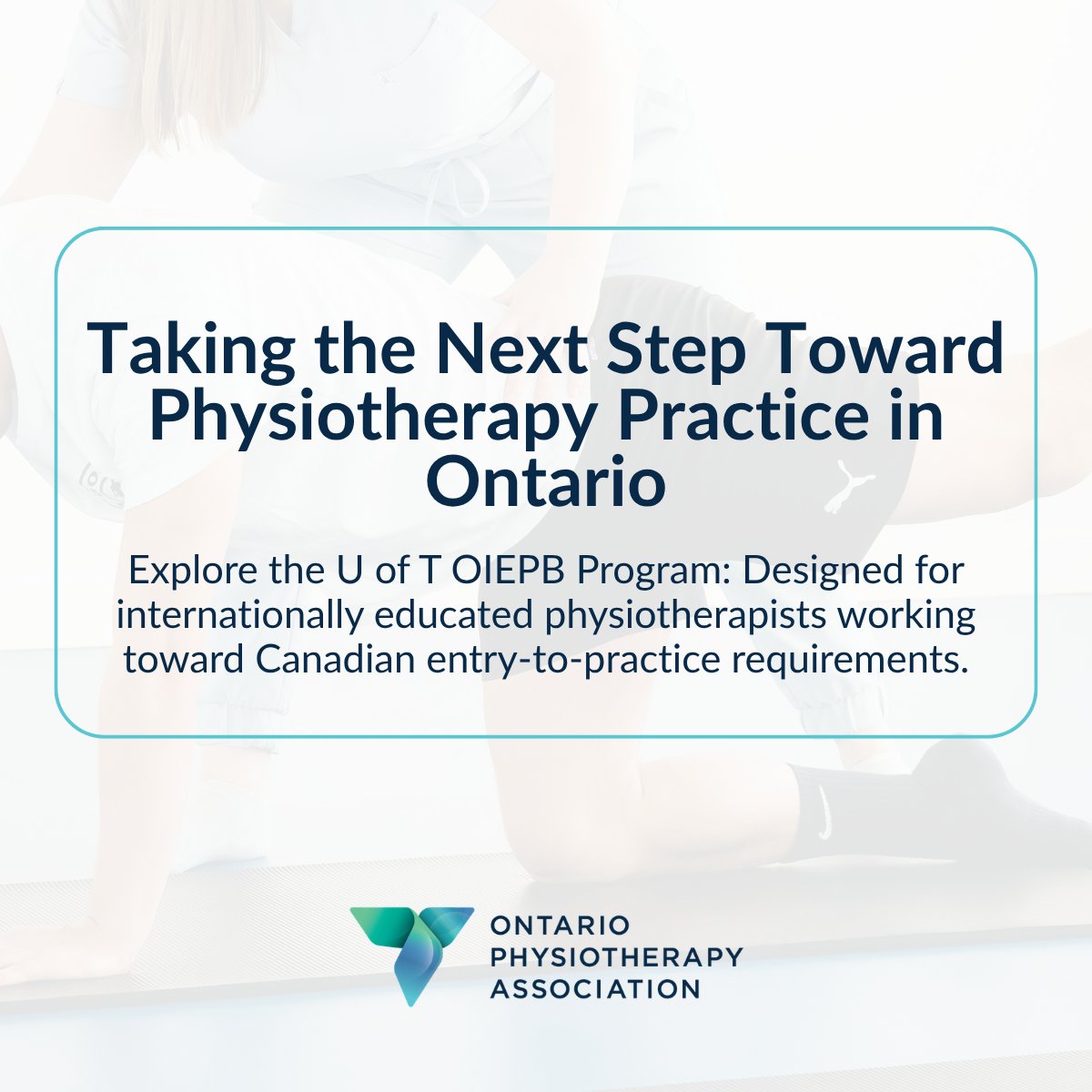 ONTPhysio's tweet photo. #DidYouKnow there are programs available that prepare internationally educated physiotherapists to meet Canadian Alliance of Physiotherapy Regulators (CAPR) entry-to-practice requirements? Learn more: https://t.co/3Mf20y6SJF https://t.co/uR6wscHeuj