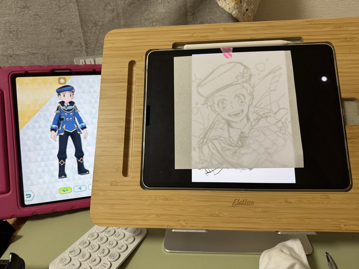 5han4so's tweet photo. プリンターとトレース台を実家に置いてきたけどTwitterで得た知見で事なきを得た https://t.co/DSrZhSuOi7