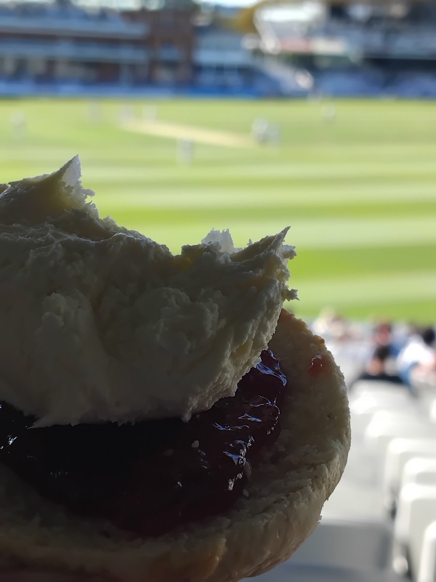 TimBryars's tweet photo. Homemade scones and cricket at Lord's. Perfect. https://t.co/PxftdQs35o