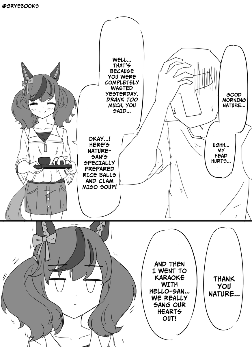 umamuchan's tweet photo. Art by Gryebooks
TL &amp; TS by me

#NiceNature 
#Umamusume 
#UmaTranslations https://t.co/oHnkuixdgC