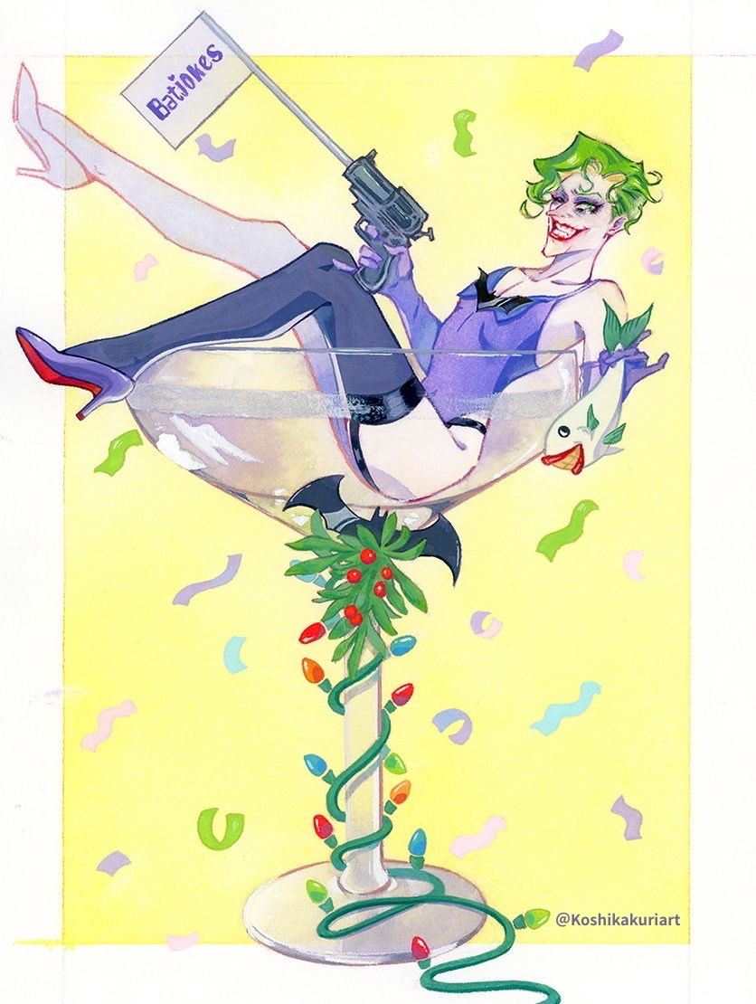 koshikakuriart's tweet photo. A party celebrating batjokes 🎄🎉

#batjokes https://t.co/80hYPTAkfb