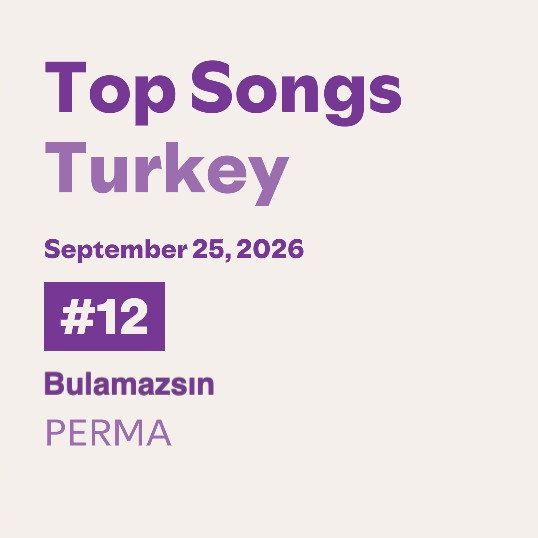 PopFestTR's tweet photo. PERMA grubunun ‘Bulamazsın’ şarkısı, Spotify Türkiye listesine 340.883 dinlenmeyle #12'den girerek günün en iyi çıkışını yaptı. https://t.co/2fdKaNnZKj
