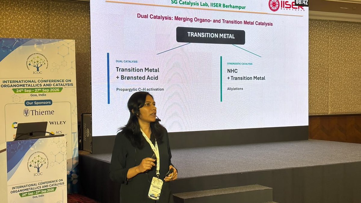 icoc_2026's tweet photo. 🎙️ Prof. Shikha Gandhi takes the stage with an engaging Short Invited Lecture at #ICOCIV2026! ✨🧪 https://t.co/xsN7XggFJk