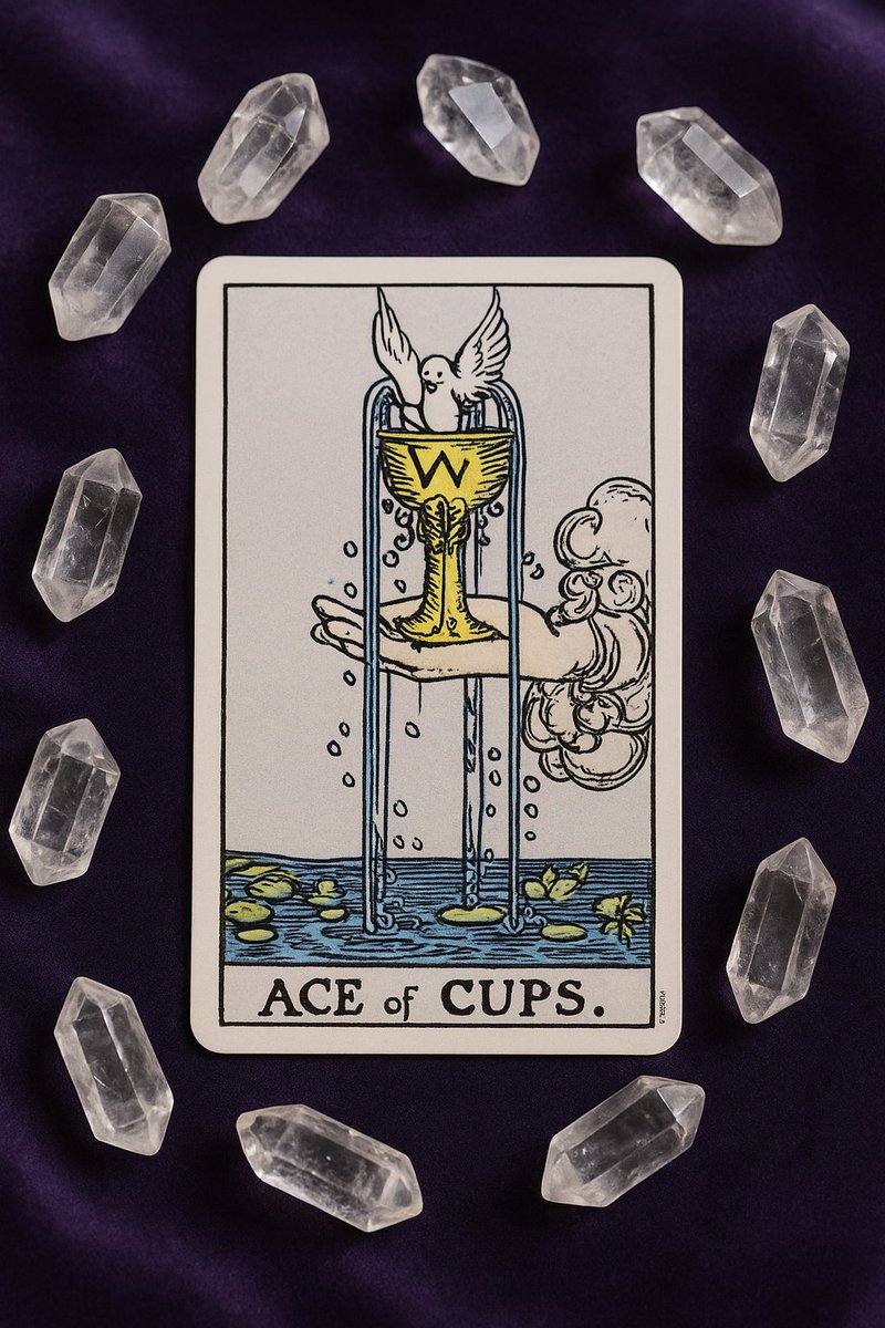 Ren_astrology's tweet photo. カードに映った今日の光景は、 "泉から溢れる一杯の水が、魂を潤します。"。
  "Ace of Cups"   ✨が、あなたに告げています。
 
    #占い #タロット #今日の指針 https://t.co/OkfCKc5jGV