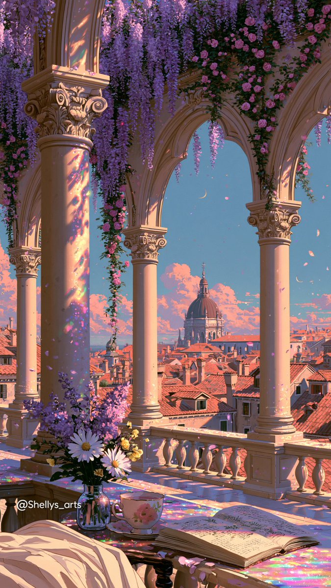 shellys_arts's tweet photo. Elysium 🦚✨

Marble palaces wrapped in flowers, quiet fountains shimmering under a painted sky, and little corners that feel untouched by time.

A little world I wish I could disappear into for a while. 🌙🪻

Which place would you visit first?

#aiart #digitalart #aestheticart https://t.co/46dmIhBTCJ