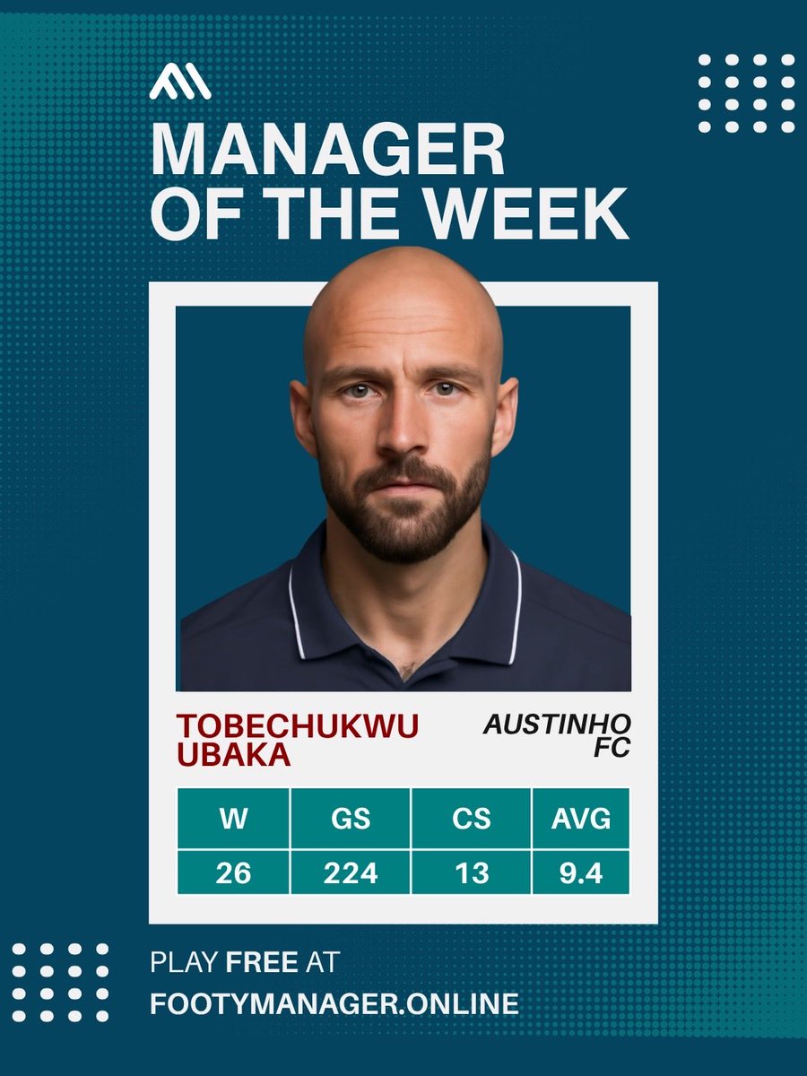 FootyManagerOn's tweet photo. ⚽ Weekend Manager Round-Up is here.

🏆 Best Result
⭐ Player of the Week
📈 Biggest leaderboard movement
👑 Manager of the Week 

Think you can make next week’s round-up? Get your team ready and make your move.

Play now: https://t.co/KeHkffJ113 https://t.co/ooBhgpBIuz