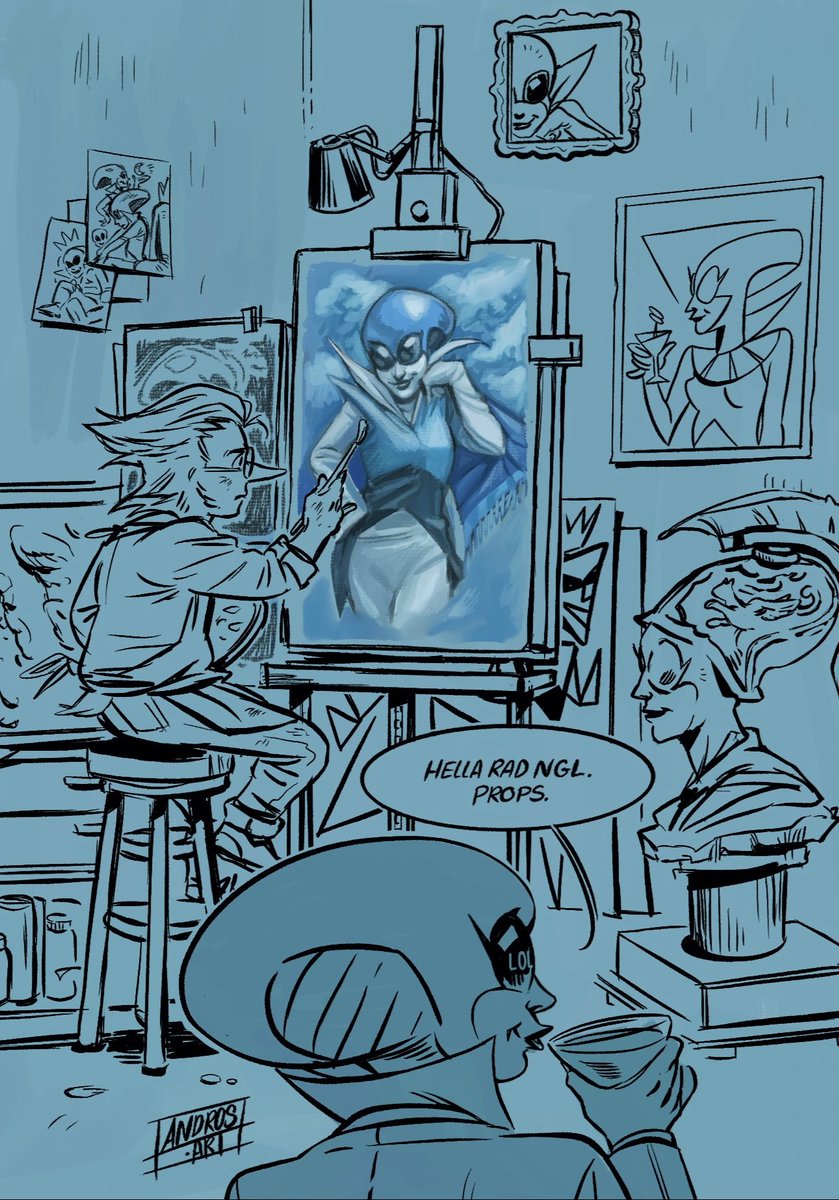 Andros_artstuff's tweet photo. Got Spamton to draw Queen for me
(Full thing below)
#deltarune https://t.co/81cn2C9QlE