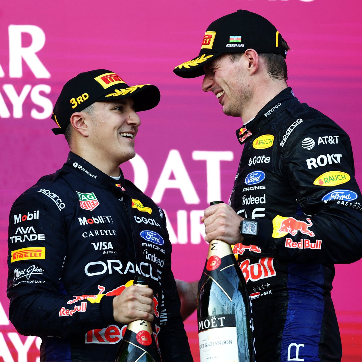 redbullracing's tweet photo. And that is our first DOUBLE PODIUM since Shanghai 2024 🏆🏆

#F1 || #AzerbaijanGP 🇦🇿 https://t.co/ozIWPA4adu