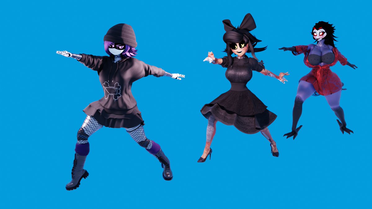 auto537's tweet photo. i added Cyn, now they're three of them x3

model by @BySamzan 
#murderdrones #helluvaboss #cyn #uzidoorman #femstolas https://t.co/PkDWZWsLP5