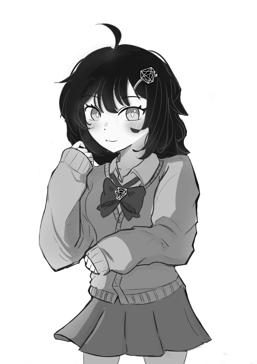 Fumby123's tweet photo. Day 100 special 🎉 
Commission piece for @vstalingrady / https://t.co/iXwuA41BxD

Left piece was a failed draft 
Right piece was the one I sent to him

#artjourney #monochrome #DigitalArt https://t.co/gMu2h8sCDf