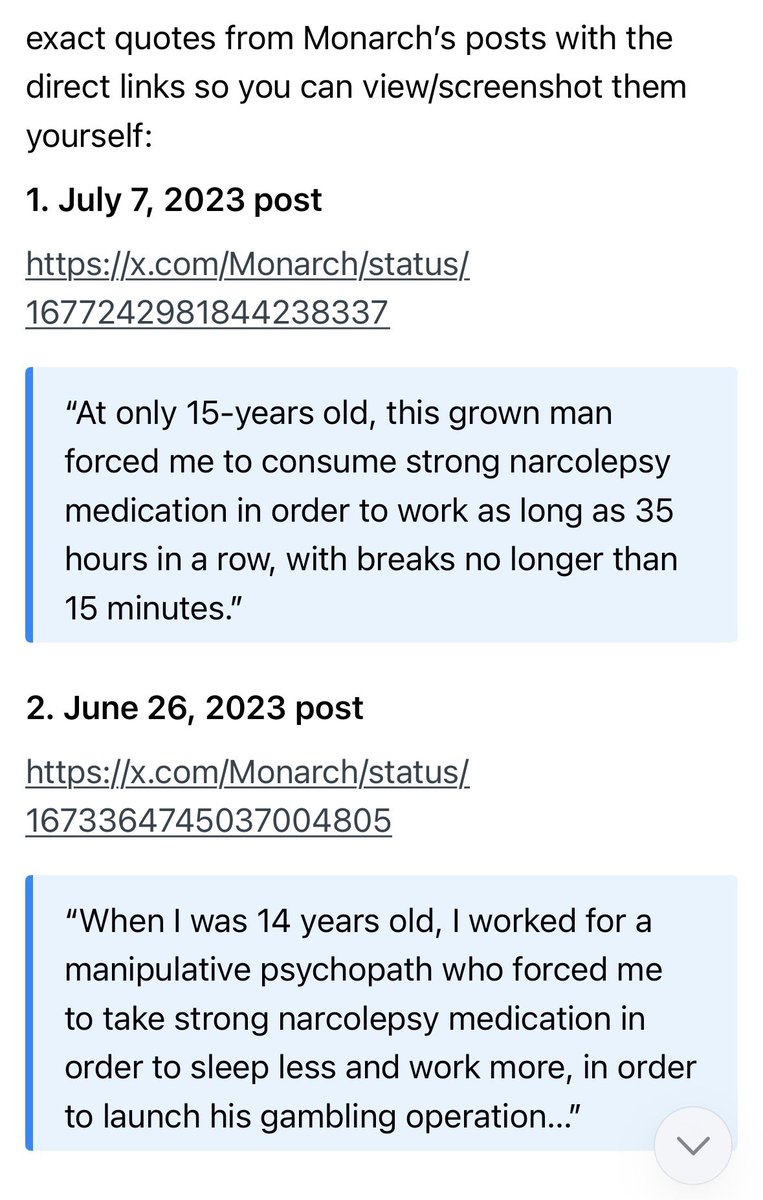 nothalfretired's tweet photo. The person (EyE / Killian) who paid Daniel Dixon (“Lucky”) 164 BTC (Daniel’s CSGO Roll shares), which Daniel used to start up Rollbit…

Literally used to force Monarch to consume narcolepsy medication as a minor in order to sleep less and work more. 

WTF is this rabbit hole. https://t.co/4qtwzIGl8S