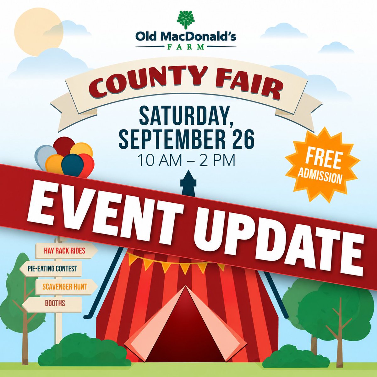 CityofCRiowa's tweet photo. 🎪🐐 It’s County Fair day!

Even though the weather has changed some plans, we’re ready to make the most of the day with you! 💚

🚜 No hayrack rides
🔎 No scavenger hunt/contests
🎯 Fewer games/booths
⏰ 10 a.m.-2 p.m. | 🎟️ FREE

https://t.co/u90nXOufbh

#PlayCR https://t.co/q68AVbYuVB