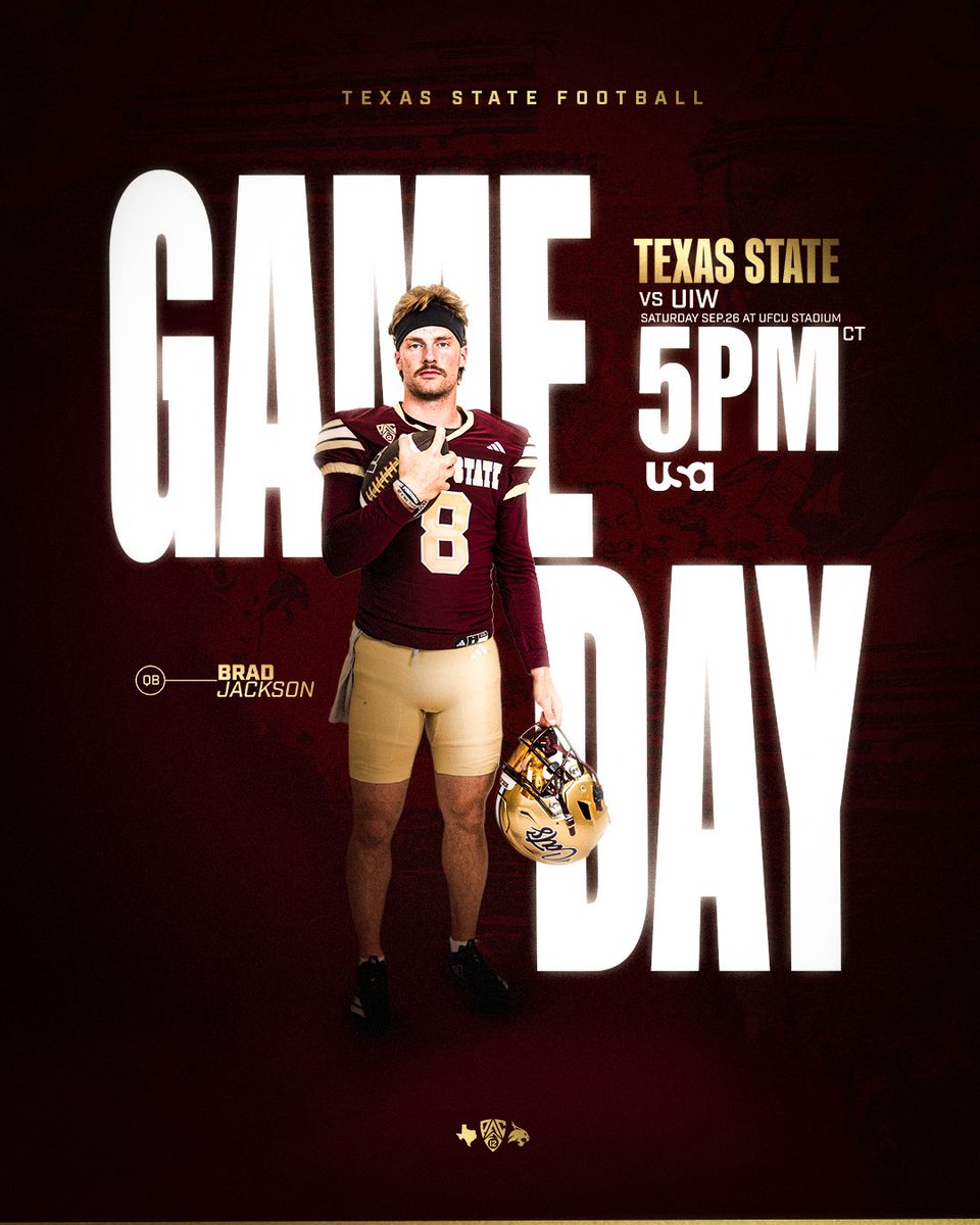 TXSTATEFOOTBALL's tweet photo. A family affair. 💛

🆚 UIW
🏟️ UFCU Stadium
🕔 5 PM
📺 USA
📻 KTSW 89.9 / Varsity Network app

#EatEmUp https://t.co/3NiMRfDOcT