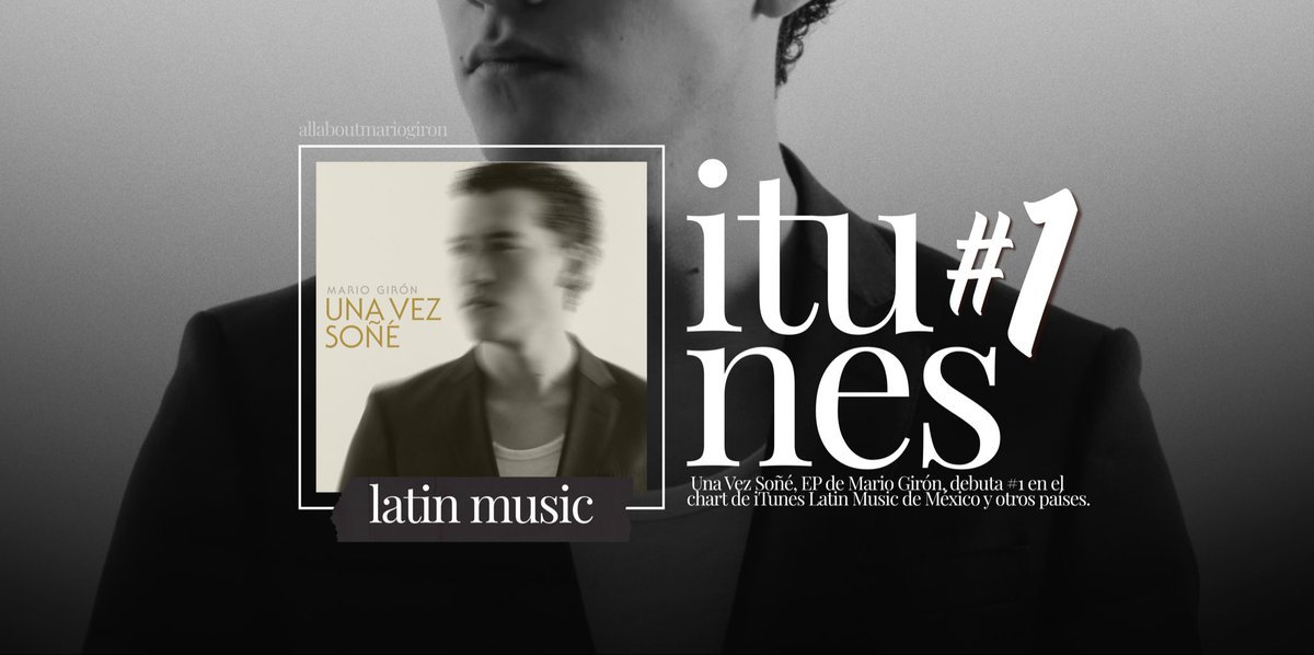 allabout_mgiron's tweet photo. 🎧 | iTunes Top Albums — Latin Music

“Una Vez Soñé”, EP de Mario Girón (@mgiron_of), debuta oficialmente en los charts de iTunes Latin Music en distintos países. 

🇲🇽 #1 México
🇩🇴 #1 República Dominicana
🇸🇻 #1 El Salvador
🇵🇪 #3 Perú
🇺🇸 #4 Estados Unidos
🇨🇱 #5 Chile

#MarioGirón https://t.co/o4rO60MnBc