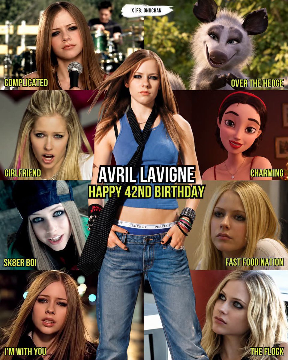 oniichanph's tweet photo. Happy 42nd Birthday to Pop-Punk Princess Avril Lavigne! 🎂

The Singer, songwriter, and actress who became a global pop-punk sensation with her breakthrough hits Complicated, Sk8er Boi, and I'm With You.

Known for her distinctive voice and rebellious style, Avril helped define the sound of the early 2000s. Beyond music, she expanded her career into acting and voice performance, portraying Heather in Over the Hedge and Snow White in Charming.

Some of her most memorable songs and acting roles include:
Complicated — Let Go
Heather — Over the Hedge
Girlfriend — The Best D*mn Thing
Snow White — Charming
Sk8er Boi — Let Go
Alice — Fast Food Nation
I'm With You — Let Go
Beatrice Bell — The Flock
My Happy Ending — Under My Skin
When You're Gone — The Best D*mn Thing

With her signature pop-punk sound and memorable ventures into film and animation, Avril Lavigne remains a beloved figure to fans around the world.

Happy 42nd Birthday, Avril Lavigne! 🎉❤️