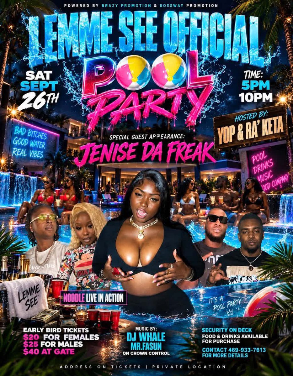 funnyassjenise's tweet photo. 1 pool party and 1 show 
Albany Ga 🫶🏿 TODAY https://t.co/UBvaNx4ccB