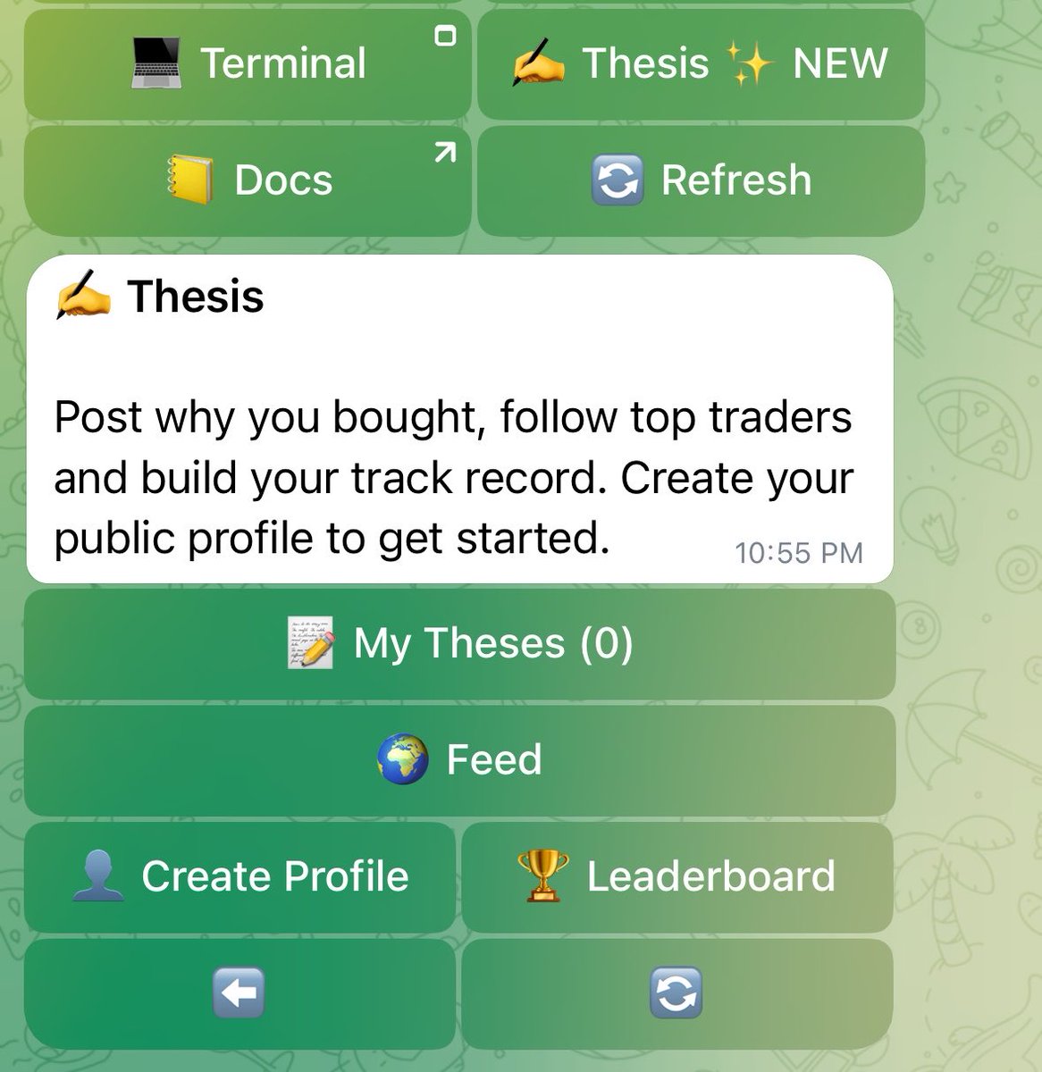 BasedBeast2's tweet photo. Looks like @BasedBot has now created a space where you can publicly trade and create a thesis for other people to see publicly 

Instead of using multiple different apps Basedbot is all in one. 

I know most people are mostly on telegram and use tools on TG so now eveything is all together making your trading experience much easier 

If you want to start trading and creating thesis using Bbot here’s the link below 

https://t.co/TN16Cn4qEq