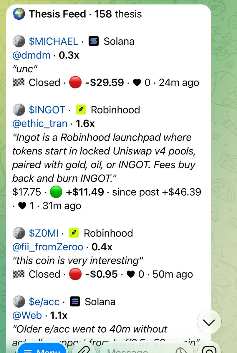 BasedBeast2's tweet photo. Looks like @BasedBot has now created a space where you can publicly trade and create a thesis for other people to see publicly 

Instead of using multiple different apps Basedbot is all in one. 

I know most people are mostly on telegram and use tools on TG so now eveything is all together making your trading experience much easier 

If you want to start trading and creating thesis using Bbot here’s the link below 

https://t.co/TN16Cn4qEq