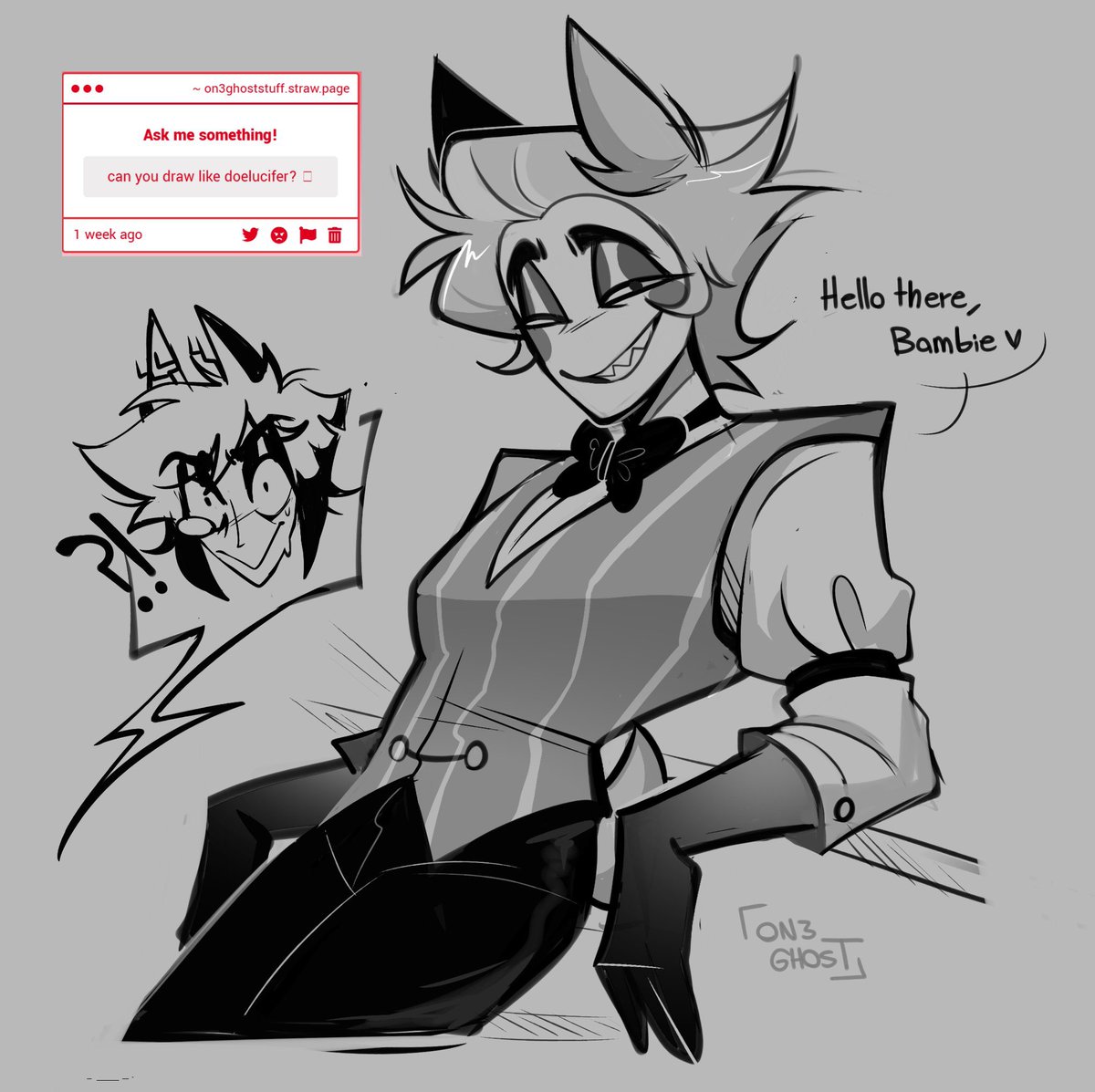 alastorhazbin19's tweet photo. Doe luci teasing buck Alastor  #radioapple #doelucifer  
Credit to @on3_ghost https://t.co/rDtmbDpIqO