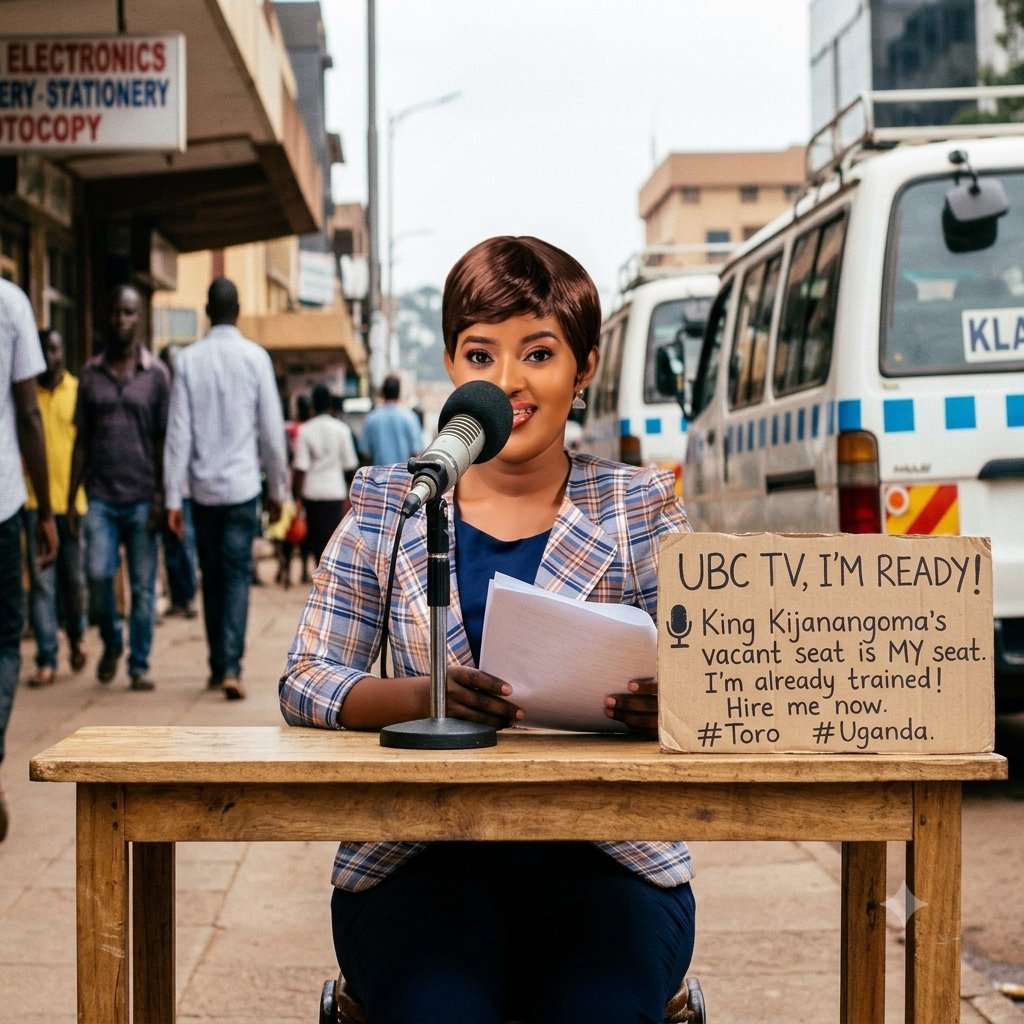 monicammande's tweet photo. Hallo @ubctvuganda management! Since Kijanangoma is busy being King of Tooro, I know there's a vacant news anchor seat. Don't say "we're not hiring" his space MUST be filled, and I'm already experienced! Call me today, I'm ready to read the news! https://t.co/QsZ2UANycJ