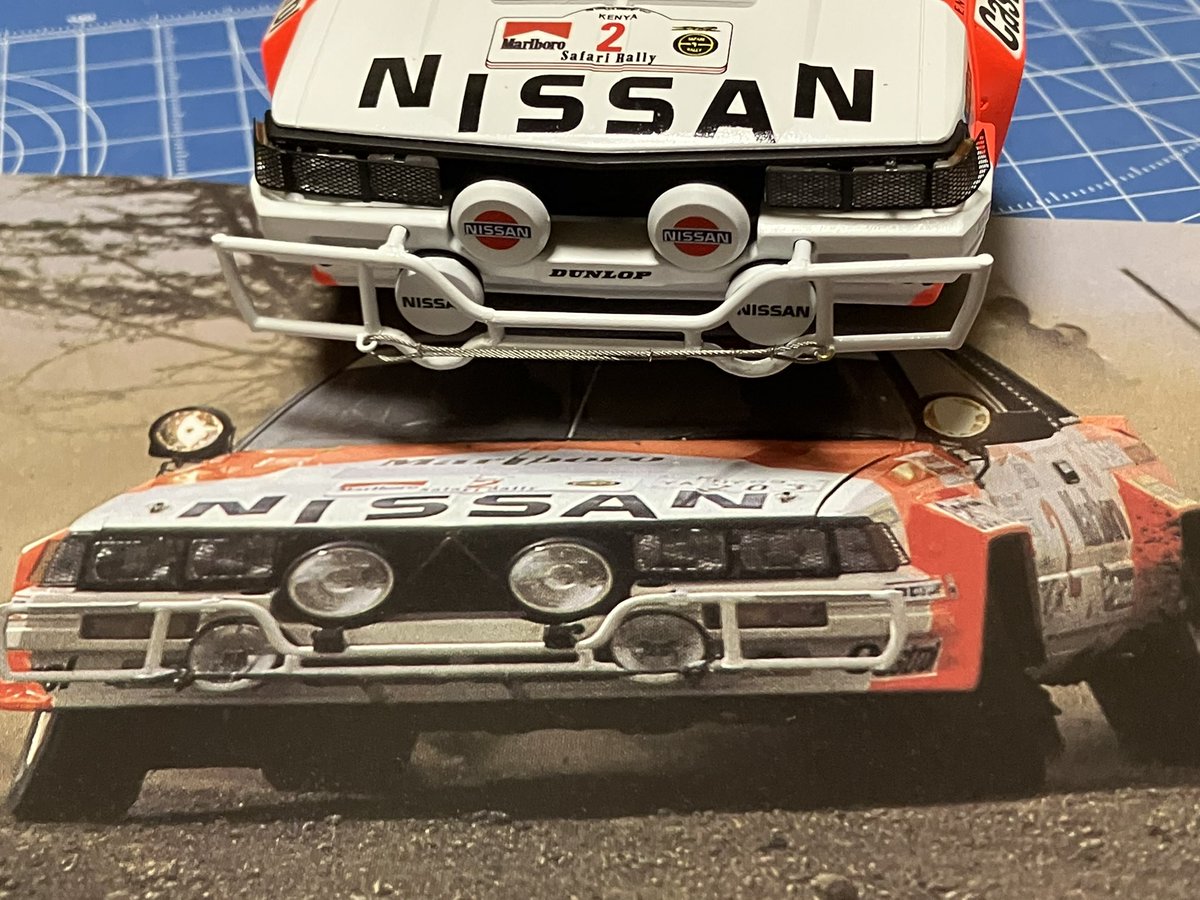 WalliseropsJP's tweet photo. BEEMAXの240RS。シェカー・メッタご搭乗。
シートベルトは5点式のデカール&amp;エッチングが付属してますが、多分4点式が正解。
フロントのアニマルバーはちょい���詰め。リアのバーはプラ棒で置き換え中です。 https://t.co/BdLhAOcLwP
