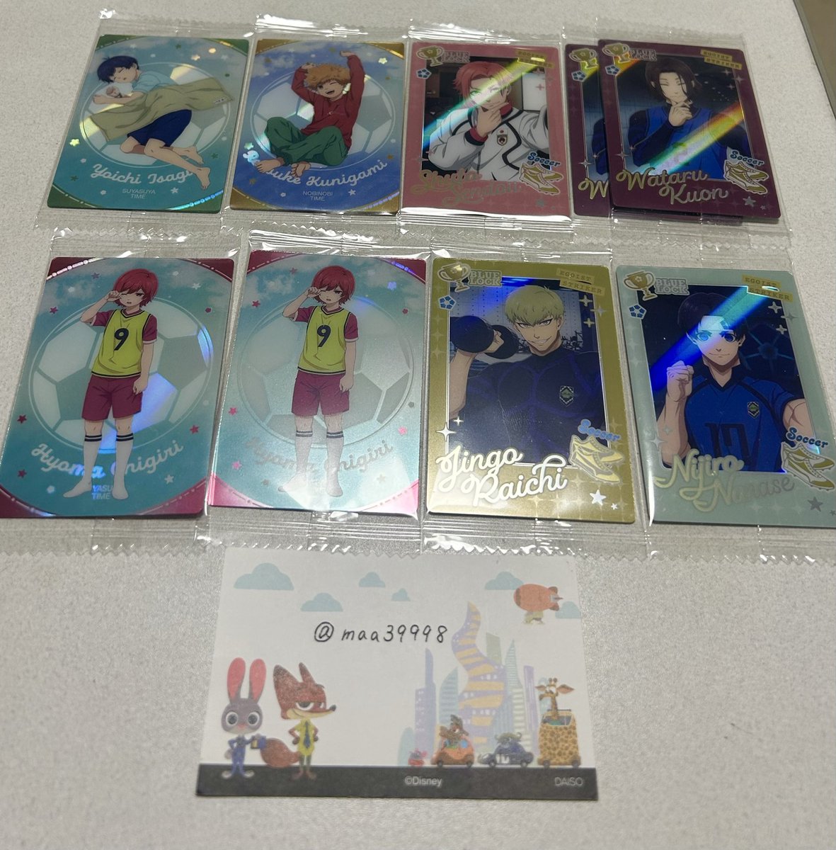 maa39998's tweet photo. 交換 ブルーロック ブルロ ウエハース6

【譲】O潔、國神、千切×2、E七星、久遠、仙道、雷市×2、馬狼、雪宮

【求】ER蜂楽、凪、O蜂楽

写真に無いものも追加であります🙇‍♀️

E2:ER1可能です
梅田手渡し優先
纏めての方のみ郵送可能

よろしくお願いいたします！ https://t.co/DDDftmXfpb