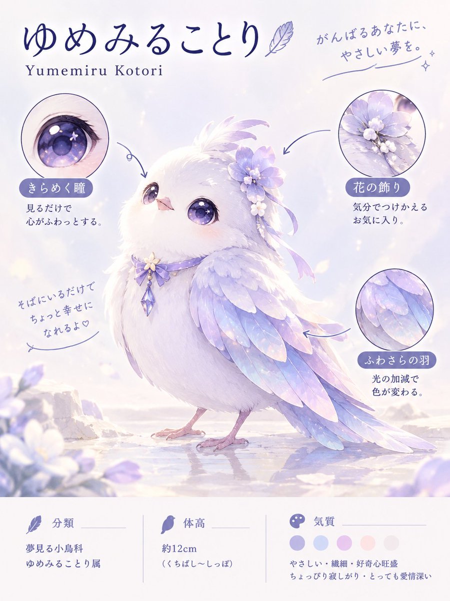 pure2xxx's tweet photo. @Yxo_VRC プロンプトお借りしました
はっきりと「ゆめみることり」と分かりやすい子が��まれました🕊 https://t.co/J5MGqTEoYO