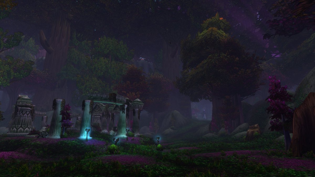 silverybarbs's tweet photo. good morning from sunny ashenvale 💜 https://t.co/lMsNpoN9km