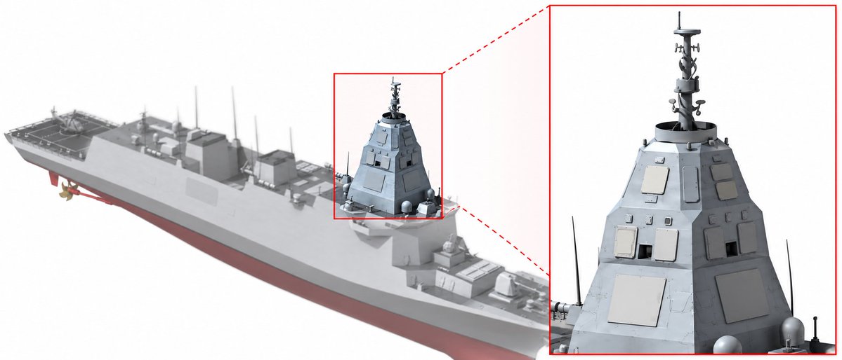 NavyWor's tweet photo. South Korea has unveiled, for the first time, the actual integrated mast that will be installed on the next-generation KDDX destroyer. https://t.co/HihxsBIePO