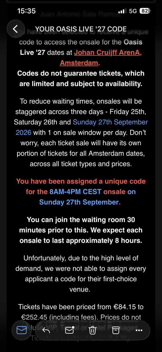 IBCanon's tweet photo. I just received a code for #oasis in Amsterdam .
If somebody got code for Barcelona and would like to exchange , I would appreciate.
#oasis #oasiscode https://t.co/oNncSoZFwg