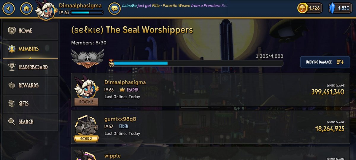 Shigarakiyume's tweet photo. How it feels when you're the only one ACTUALLY playing the game but the other ppl in your guild don't do ANYTHING #skullgirlsmobile https://t.co/tdaYjGiln4