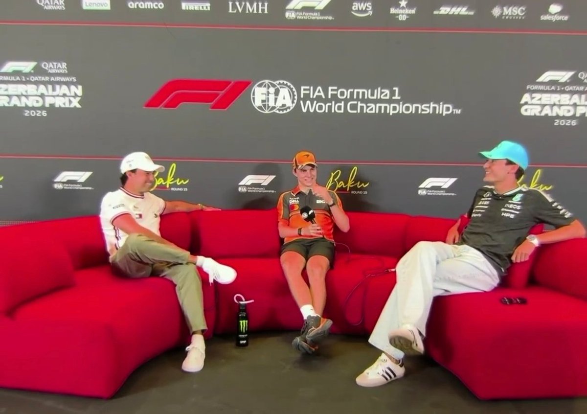 daltonysm's tweet photo. las dos veces que checo y george coincidieron en día de medios, george ganó la carrera. 👀

el poder del chessell. https://t.co/yIgmrSu0ea
