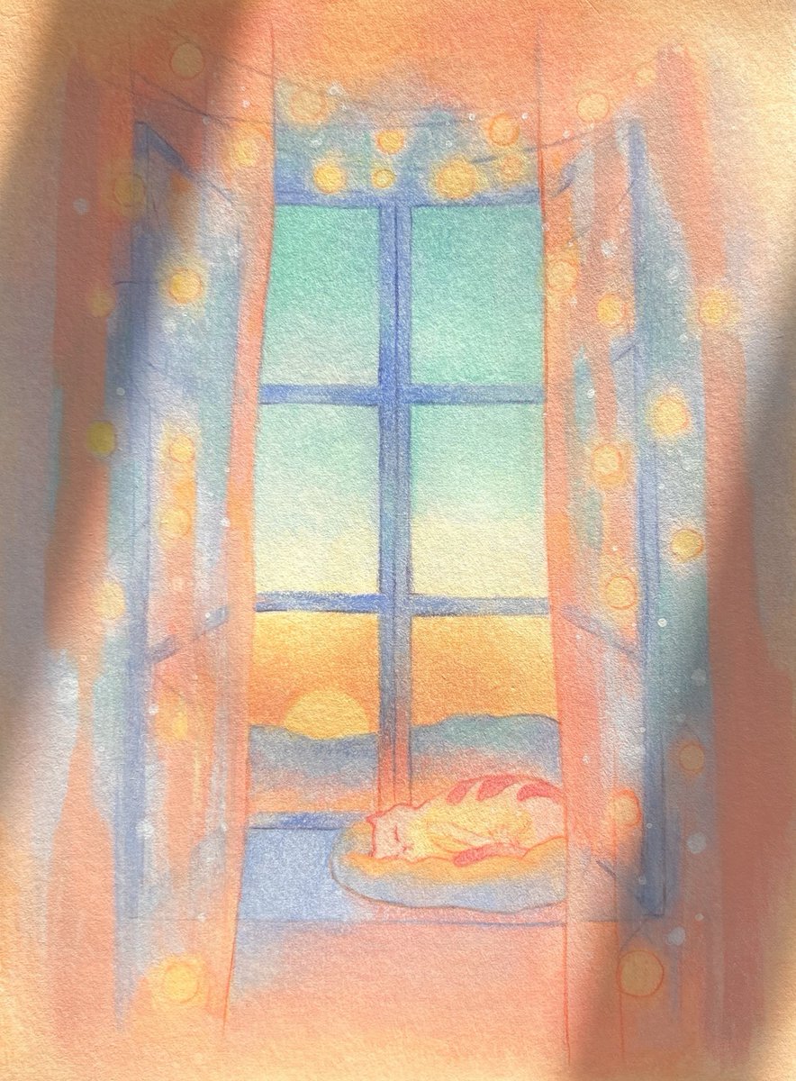 jadore7731's tweet photo. 《天亮之前》
🌅🐈

#illustration #イラスト
#一次創作 #アナログ #水彩色鉛筆 https://t.co/aaHJcyhFhz